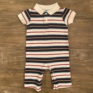 Janie and Jack Striped Longall Romper - 3-6mo